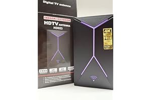 WEWIST Mohu Leaf Supreme Pro - Reversible Thin Paper HDTV Antenna, 80 Mile Range, 4K Ready, Paintable, Indoor, Digital OTA TV Antenna for Free Local Channels (Black+Purple)
