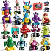 Magnets Robot Building Toys - 106 PCS Monsters Stacking Blocks Set with Box | Magnet Robots Stacking Creative Learning Christmas Birthday Gifts Toys for Kids 2 3 4 5 6 7 8 9 Year Olds Boys Girls