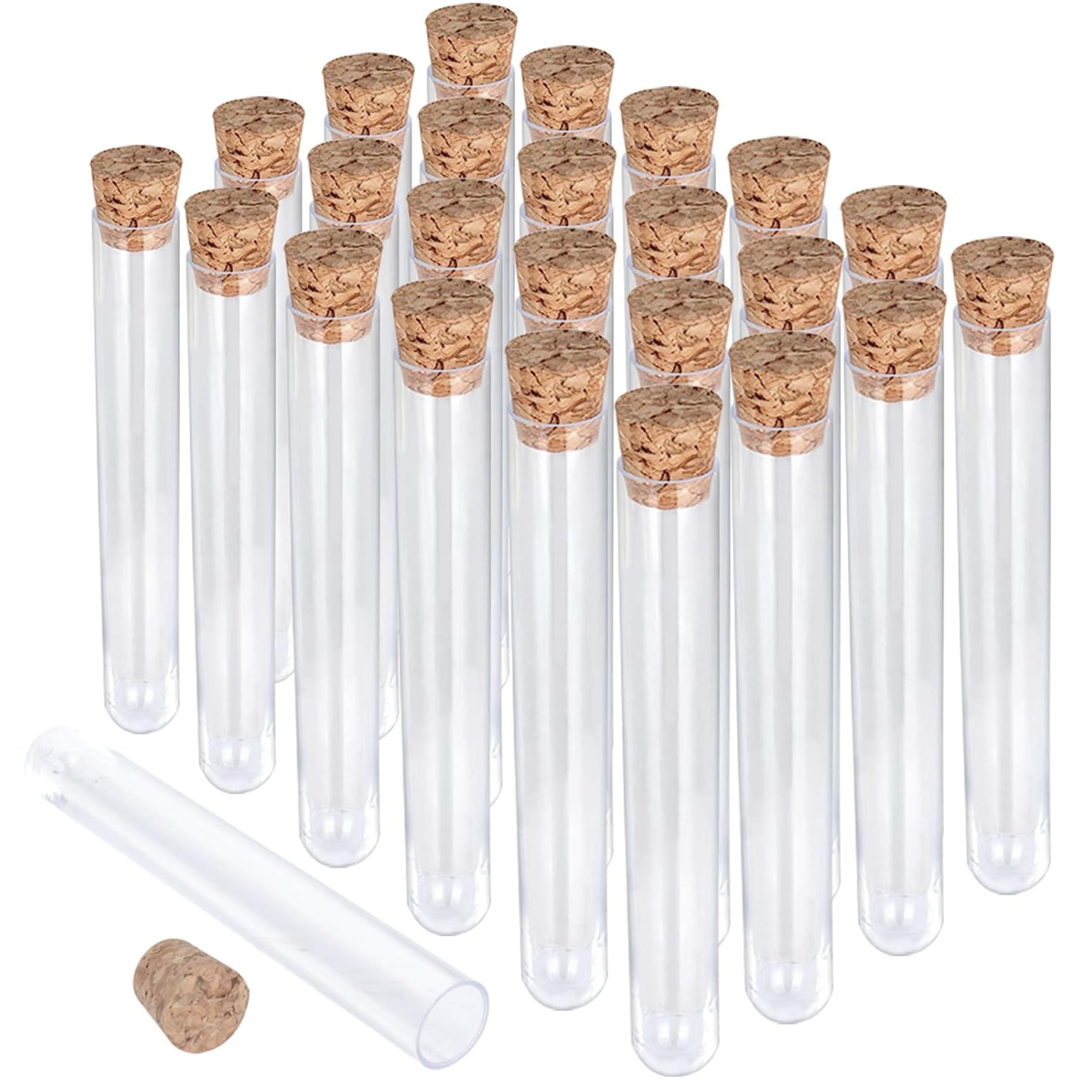 25PCS Plastic Test Tubes with Lids – 10ml Clear