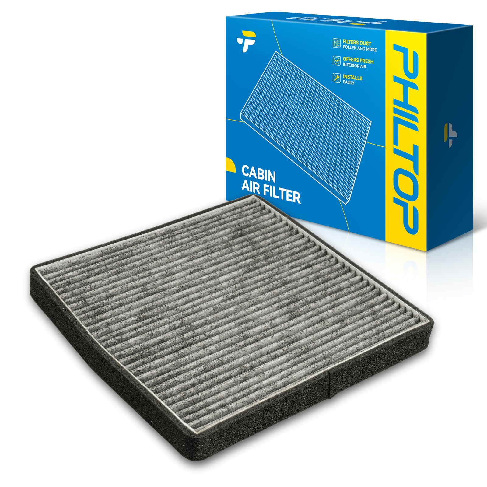 Photo 1 of PHILTOP Cabin Air Filter, Replacement for CF8718A, 2007-2014 XC90, 2003-2009 S60, 2003-2007 XC70, 2003-2007 V70, 2003-2006 XC90, 2001-2009 S60 Filter with Activated Carbon Filter Up Dust Pollen Odor