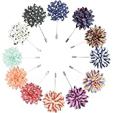 Lapel Pins for Men Wedding Flower Boutonniere Flower Pin for Suit Pack of 12