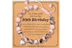 Gybver Natural Stone Bracelet as Christmas Gifts for Women, Inspirational Encouragement Gifts for Women, Heart Bracelets as Birthday Gifts for Teen Girls with Message Card