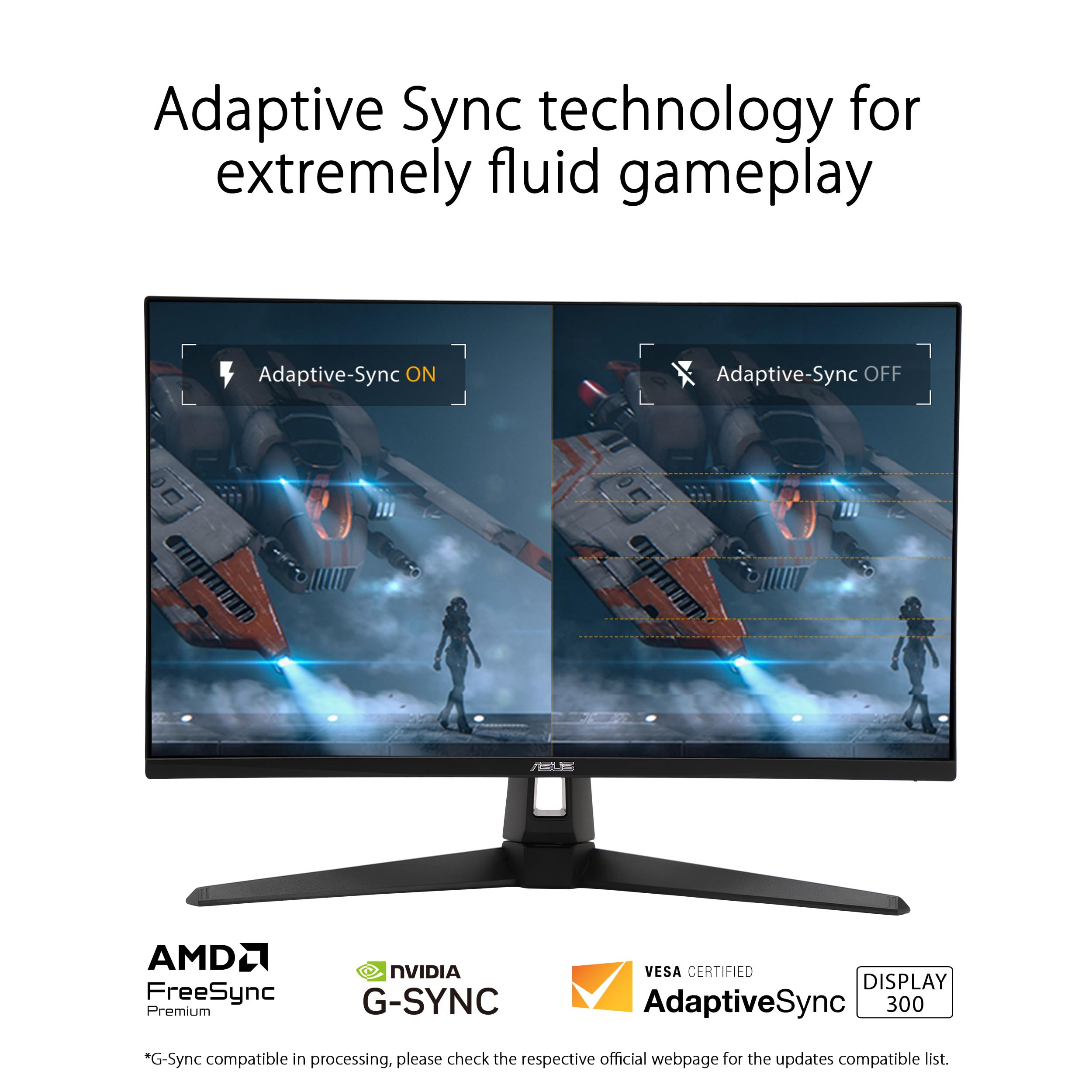 ASUS TUF Gaming 27” 1440P Monitor (VG27AQM5A) - QHD (2560x1440), 300Hz, Fast IPS, Extreme Low Motion Blur Sync, 0.3ms, Speaker, 95% DCI-P3, Shadow Boost, DisplayWidget Center, 3 yr Warranty