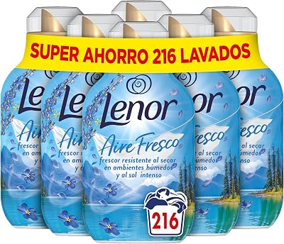 Aire Fresco Suavizante Para Ropa Frescor Alpino 36 Lavados, 6 X 504ml, Frescor Resistente Al Secar En Ambientes Húmedos O Al Sol Intenso