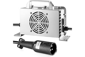 Croliumcx 58.4Volt 20Amp Golf Cart Lithium Battery Charger LiFePO4 51.2V20A Matching 3-pin Round Plug Charges The Battery of ClubCar DS/Precedent Golf Carts 58V20A 51V20A 48V20A