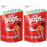 YumEarth Organic Pops Variety Pack, 14 Fruit Flavored Favorites Lollipops, Allergy Friendly, Gluten Free, Non-GMO, Vegan, No 