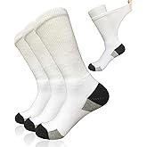 Mens Diabetic Socks Non-Binding Crew Socks Cushioned for Edema Thick Ankle Diabetes Edema Swollen Feet
