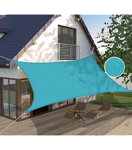 Amgo 8' X 14' Grey Rectangle Sun Shade Sail - UPF50+ 95% UV Block Canopy With 3-Year Warranty