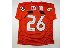 HOFSM.COM HALL OF FAME SPORTS MEMORABILIA Facsimile Autographed Sean Taylor Miami Orange Reprint Laser Auto College Football Jersey Size Men's XL