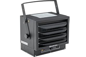 Comfort Zone Hard-Wired Ceiling Mount Garage Electric Space Heater, Fan-Forced, 5,000 watt, 240 volt, Overheat Protection, Thermal Cut-Out Switch, Ideal for Workshop & Garage, ETL Compliant, CZ220BK