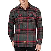 Men's Long Sleeve Plaid Button Down Casual Flannel Shirt, for Men Soft 100% Cotton, Corduroy Cuffs