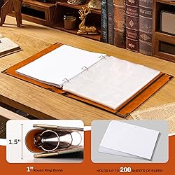Ovesmusl Leather 3 Ring Binder Fits 8.5"x11" Letter