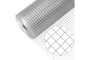 Kicari 1/4inch 16Inch（H）x10Ft（L） 23 Gauge Mental Mesh Roll Hardware Cloth Chicken Fnece Powder Coated Galvanized Welded Fence for Poultry Cage Home Improvement Projects
