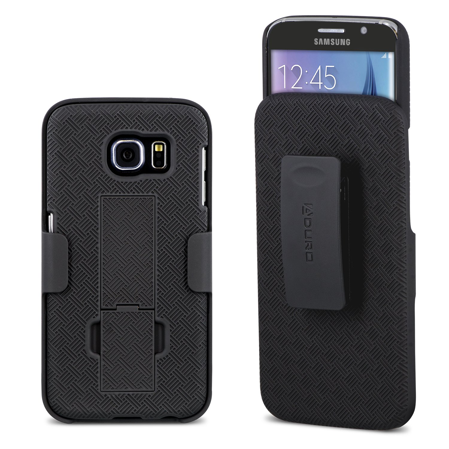 Photo 1 of Aduro Galaxy S6 Case, Shell & Holster Combo Case Super Slim Shell Case w/Built-in Kickstand + Swivel Belt Clip Holster for Samsung Galaxy S6