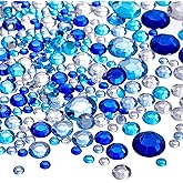 Chuangdi 516 Pcs Acrylic Rhinestone Crystal Gems Rhinestone Flat Back 18mm/12mm/10mm/6mm for Valentine Wedding Decoration DIY Jewelry Making Crafts (Mix Blue Color)