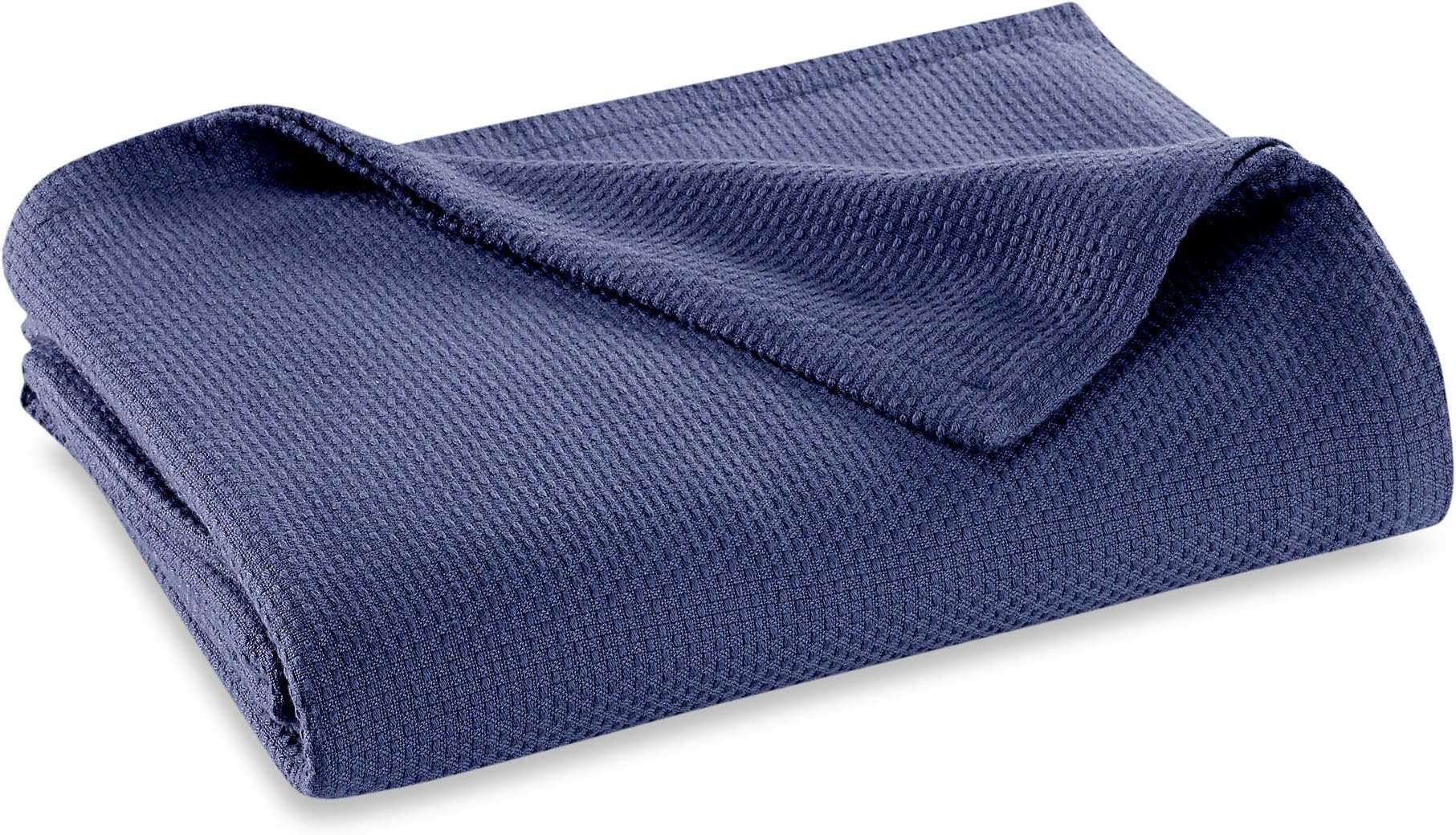 Pure Beech Zero Twist Cotton Modal Twin Size Blanket in Navy