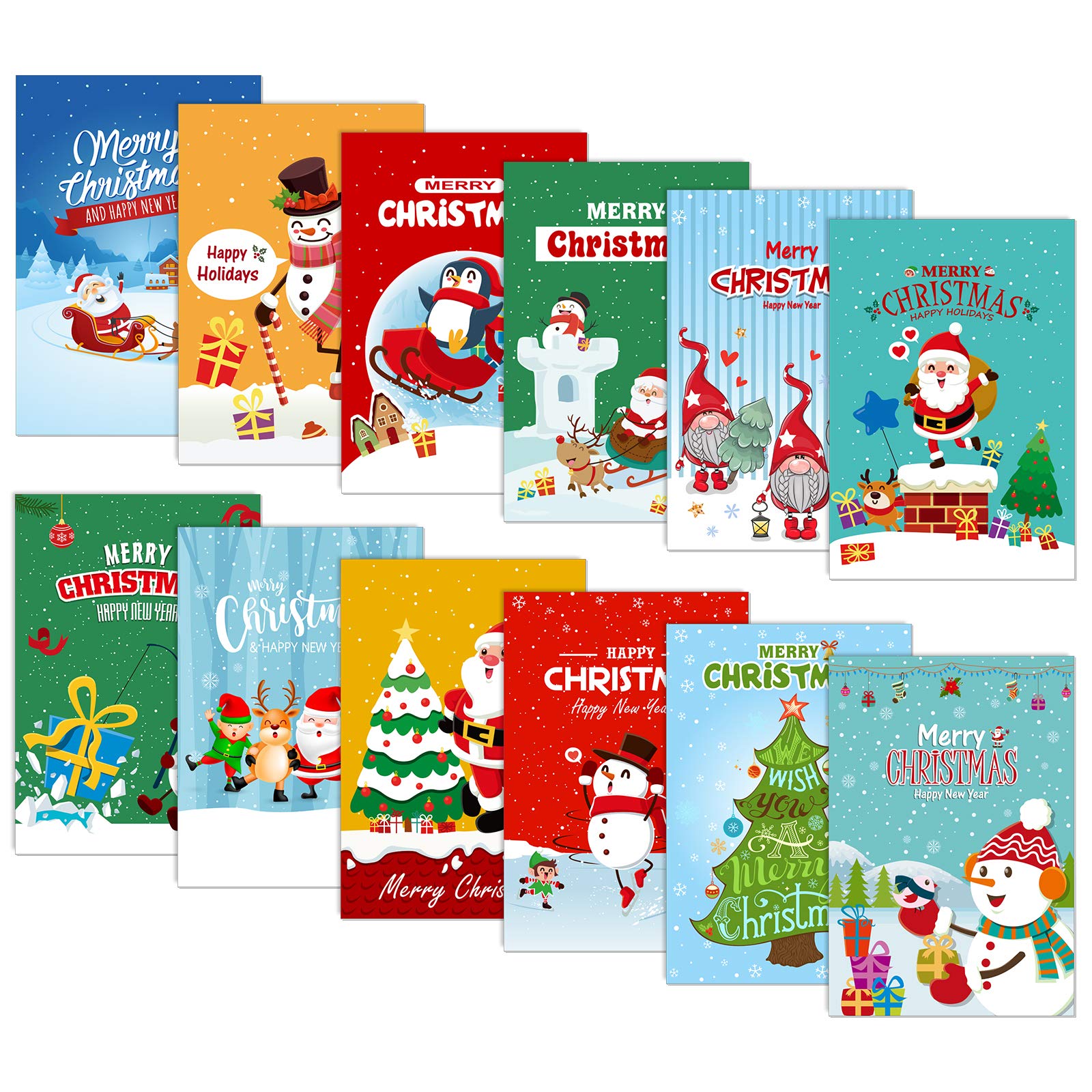 Whaline 12pcs Christmas mini Notebook mini memo pad Christmas Theme Small Notebook Pocket Notebook for Xmas Party Favor Supplies Goodie Bag Stuffer for 3.3 x 5in