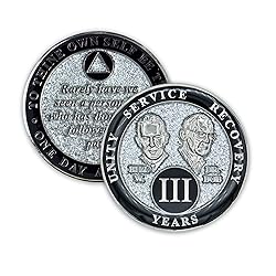 3 Year Sobriety Coin | Founders Glitter Triplate AA