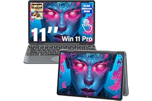 Svikou 11" Touchscreen 2-in-1 Convertible Gray Laptop for Business&Students, in tel N100 CPU,16G DDR4 RAM,512G SSD,FHD 1920 * 1200 IPS,Win 11 Pro PC,Backlit Keyboard, WiFi, Type-C,HDMI, Oval Trackpad