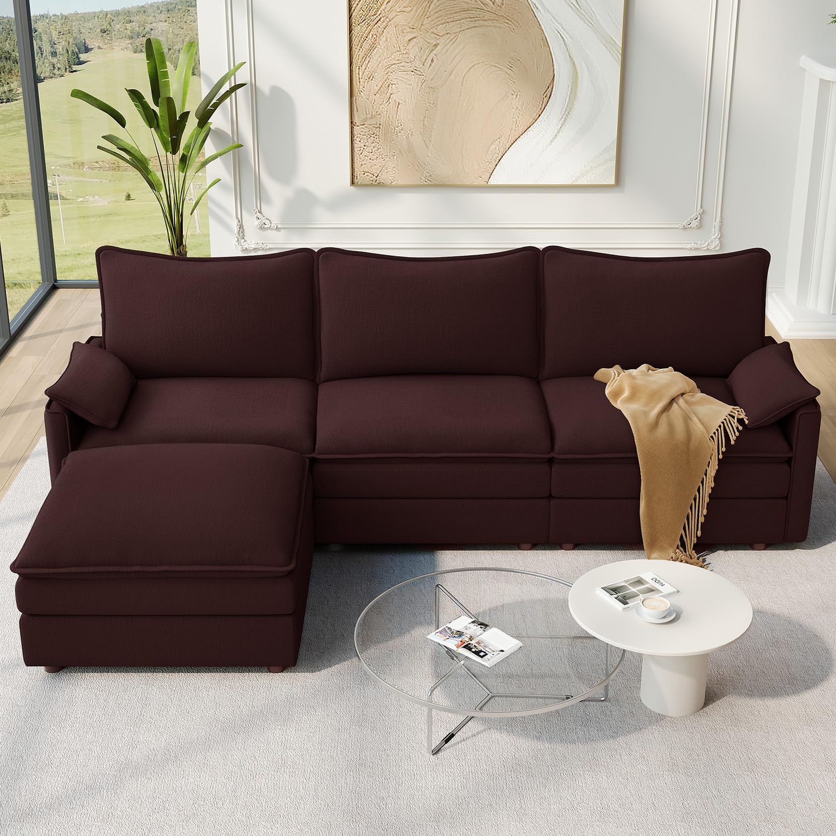 Photo 1 of ** DARK GRAY**
Vesgantti 108" Modular Sectional Sofa, Comfy Cloud Couch with Movable Ottoman Deep Seat Chenille L Shaped Modular Sofa, Sectional Couches for Living Room, Bedroom and Apartment, Black