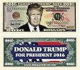 Set of 5 - Donald Trump 2016 Presidential Dollar Bill