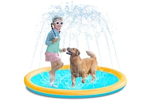 SLOOSH Non-Slip Splash Pad Sprinkler - Outdoor Water Play Toys Backyard Fountain Mat for Toddlers Kids Dogs, Thickened Sprink