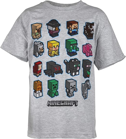 Minecraft Kids Mini Mobs T Shirt Amazon.co.uk Clothing