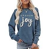 Mihvhyrt Choose Joy Sweatshirt Women Christian Jesus God Faith Mental Health Positive Sweatshirt Long Sleeve Crewneck Sweater