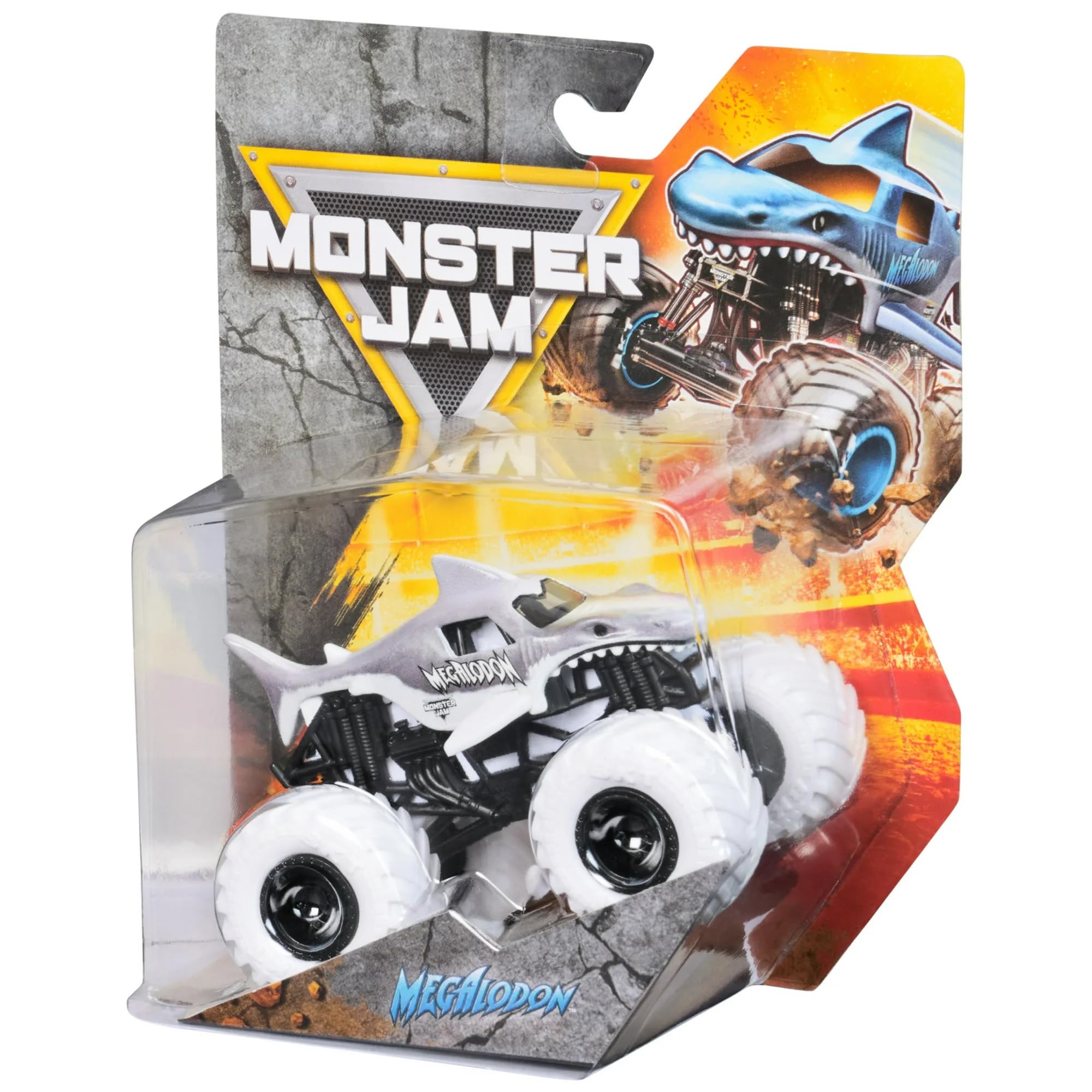 Monster Jam Megalodon Arctic Edition 1:64 Scale Die-Cast Monster Truck, Authentic Official Vehicle by Spin Master