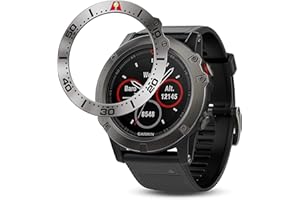 BaiHui Titanium Metal Bezel Ring Compatiable with Garmin Fenix 5X Watch Bezel Ring Adhesive Cover Anti Scratch & Collision Protector for Garmin Watch Accessory (Titanium- Not for Fenix 5 / 5X Plus)