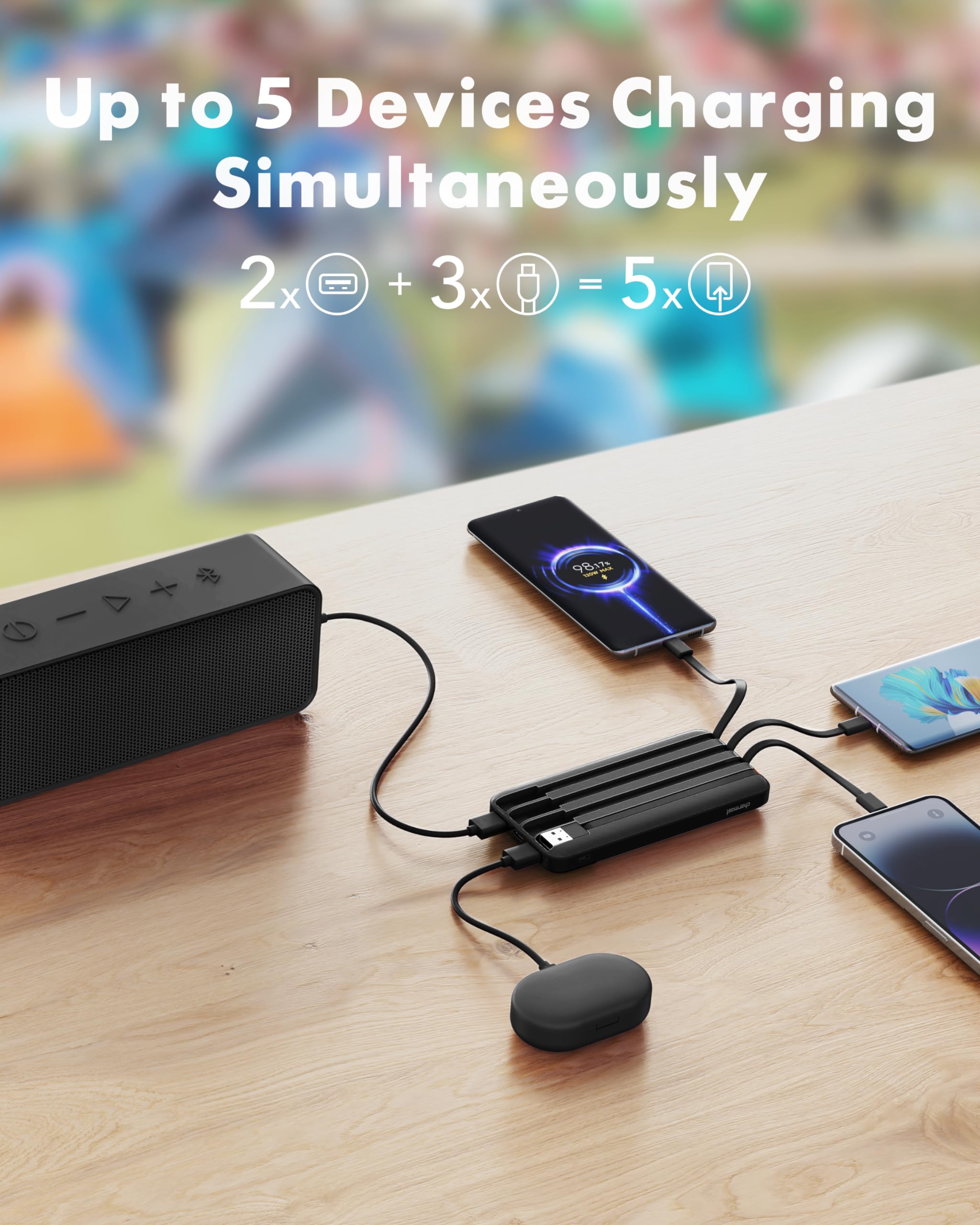 Charmast Power Bank with Built in Cables