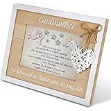 Merci Godmother Frame 4x6 Beautiful Godmother Gifts from Godchild Quality Picture Frame with Heart Accessory