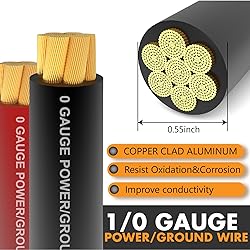 1/0 Gauge Wire (40ft) Copper Clad Aluminum CAA Car