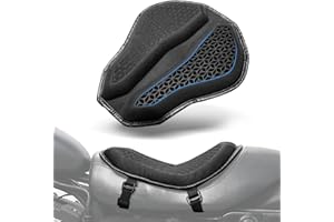 Benlari Motorcycle Seat Cushion, Universal Motorcycle Gel Seat Pad Large 3D-Honeycomb Structure Shake Rider Cushion TPE Shock Absorption and Breathable for Long Rides