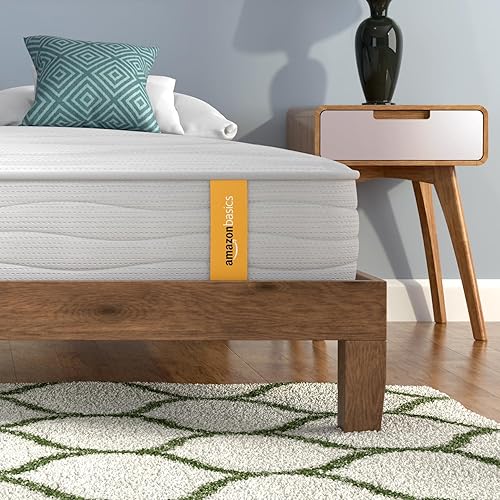 Amazon Basics Hybrid Mattress 8.66 Inch Plush with Pocket Springs and Pressure Relief Foam, White, 135cm x 190cm (Double)