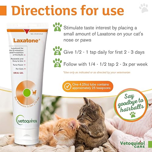 Vetoquinol Laxatone: Oral Hairball Lubricant Gel for Cats – Tuna