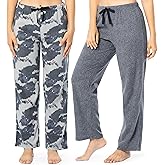 Fruit of The Loom Womens Fleece Sleep Pajama Pant, 2 Pack