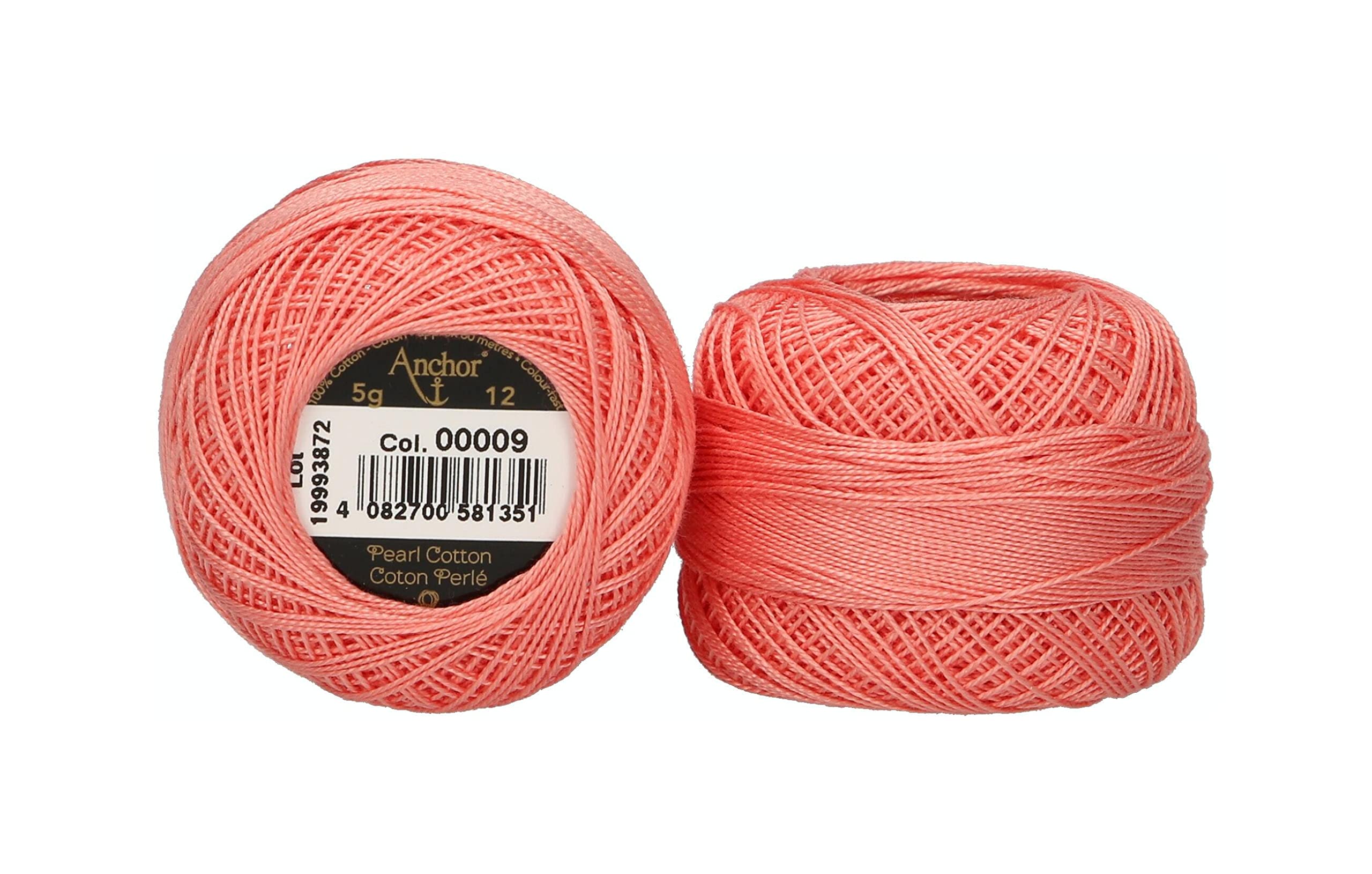 ANCHOR Pearl Yarn, Thickness: 12, Packaging: 5G, Running Length: 56M 9 Embroidery Threads