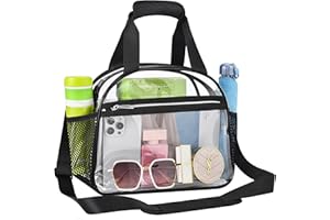 Busiuw Clear Bag for Stadium Events 12×6×12 Clear Tote Bag Lunch Bag with Reinforced Straps for Stadium Work Travel and Sporting Events