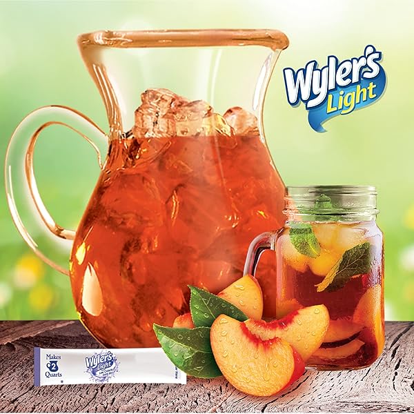 WYLER’S LIGHT PITCHER PACKS, WATER DRINK MIX,PEACH ICED TEA,6 PITCHER PACKETS
