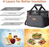 Lifewit 15L Lunch Bag Insulated Cooler 24 Cans Dark Grey view 2