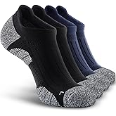 SITOISBE Men's No Show Compression Athletic Socks, Cushioned for Running Hiking