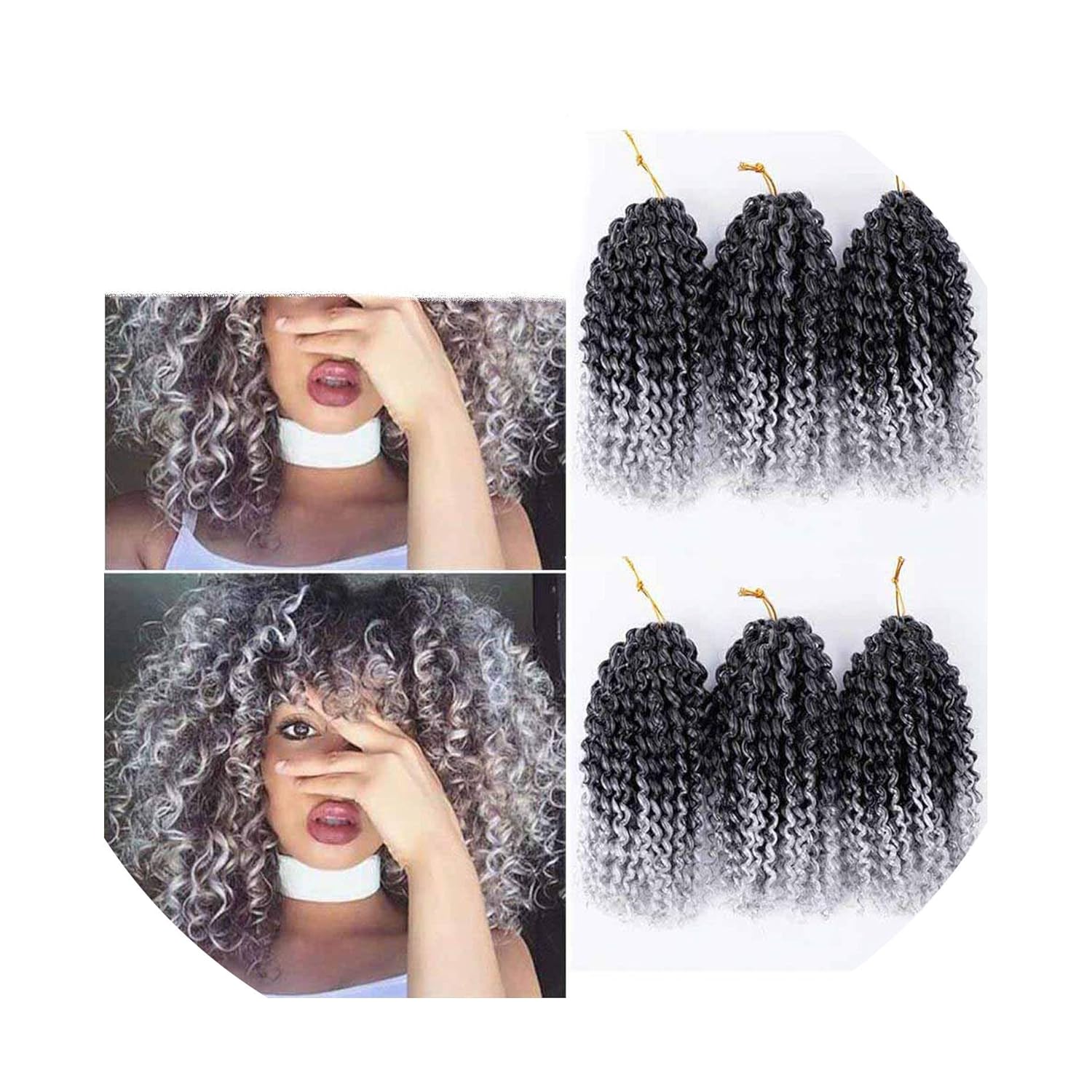 Amazon Com 8inch 1pc 30g Kinky Curly Marley Braids Ombre Hair