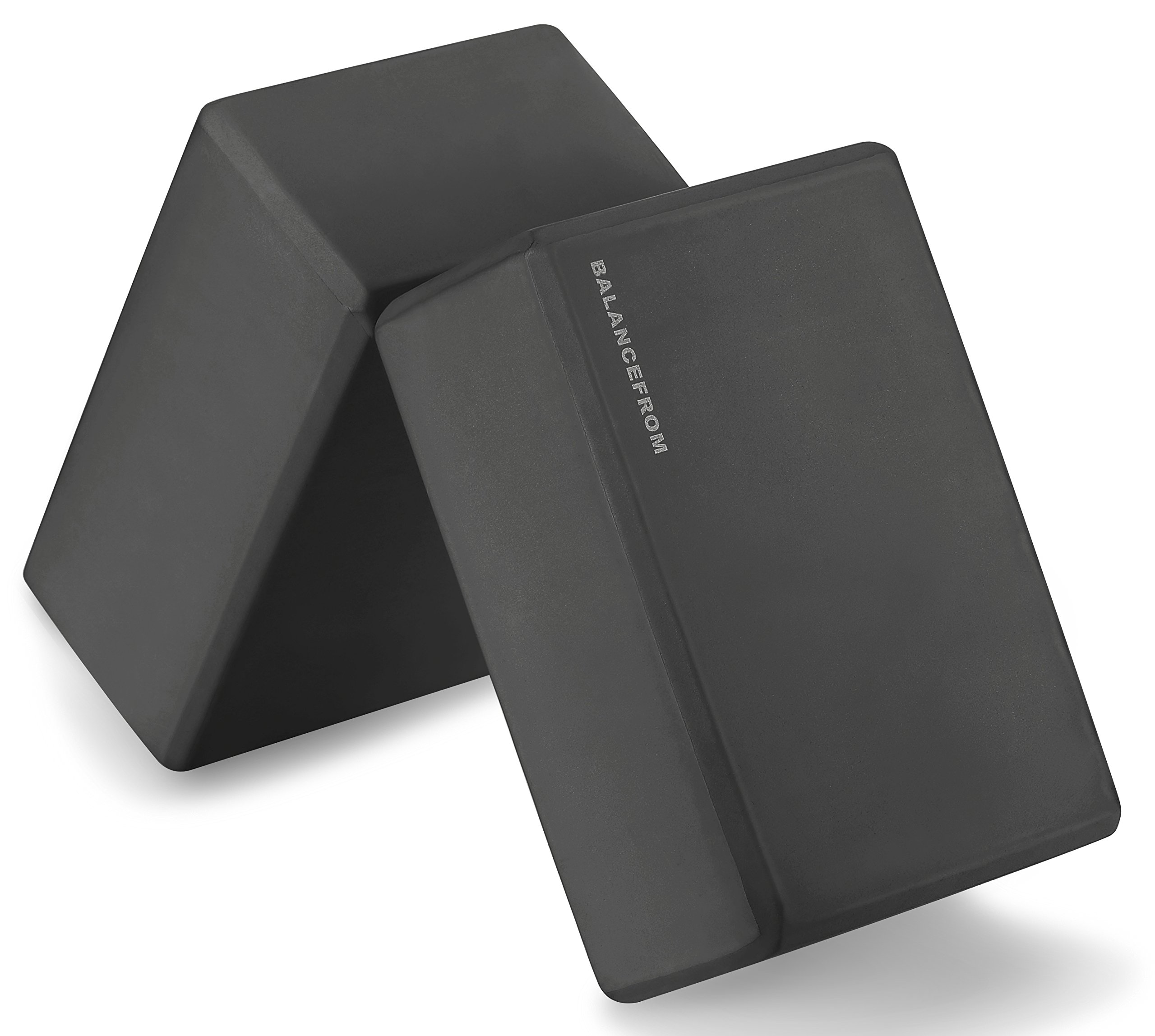 Photo 1 of Fitvids Set of 2 High Density Yoga Blocks, 9"x6"x4" Each, Pair (Black)