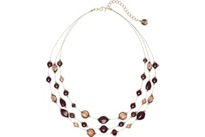 Coiris 3 Layers Illusion Wire Beaded Statement 19.5" Necklace for Women