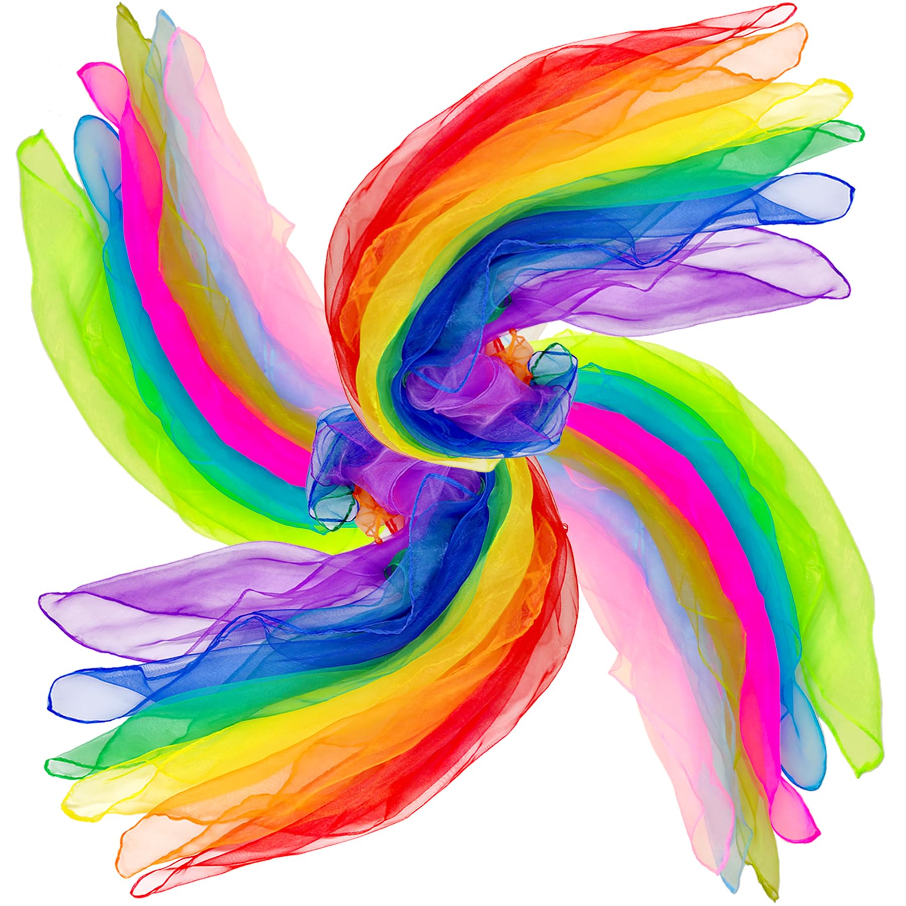 Photo 1 of AIVIAI Dance Scarves, 12 Colors 24 PCS Juggling Scarves for Kids Play Dancing Music Scarfs Colorful Silk Actives Scarves for Toddlers Children Movement