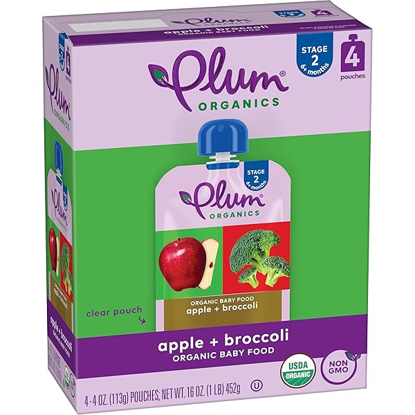 PLUM ORGANICS APPLE AND BROCCOLI, 6+ MONTHS –...