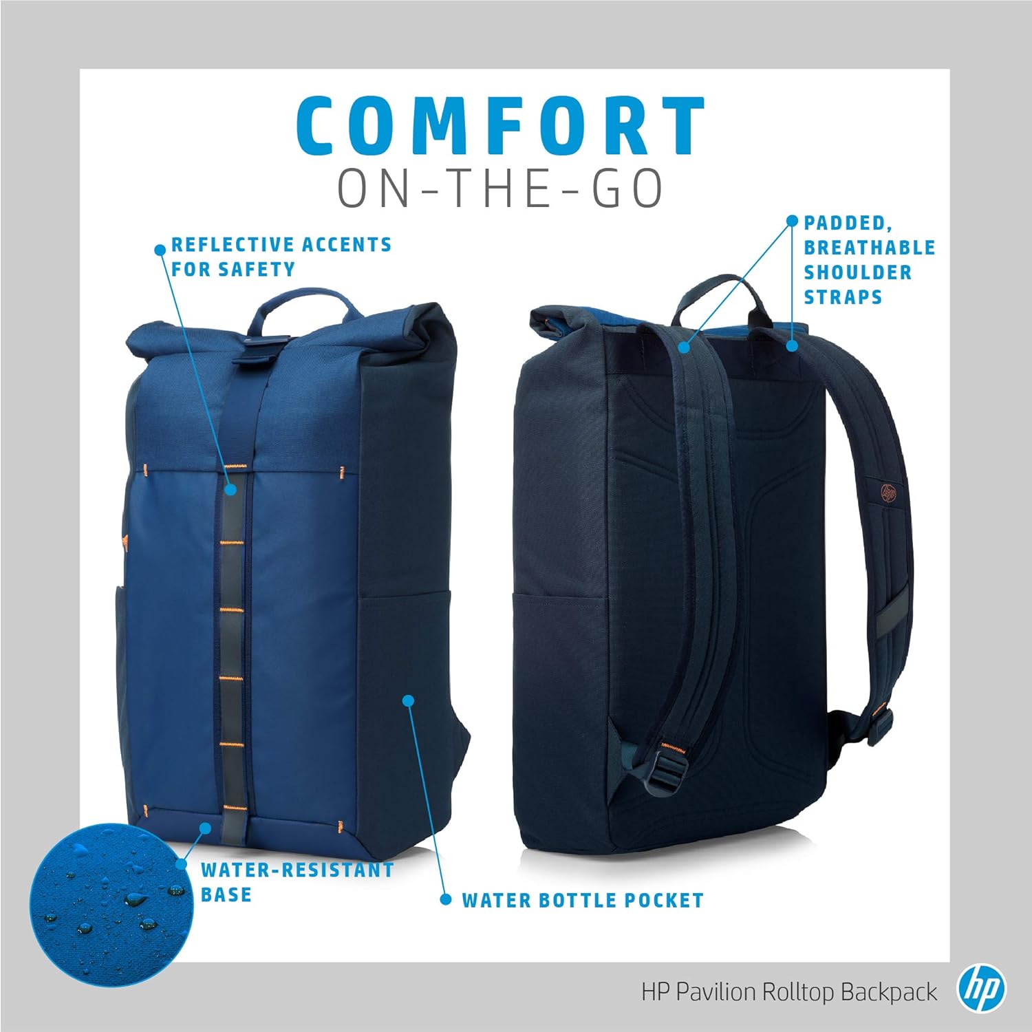 Hp Pavilion Rolltop Blue Backpack 5ee88aa Buy Hp Pavilion Rolltop Blue Backpack 5ee88aa Online At Low Price In India Amazon In