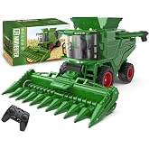 RC Combine Harvester Toy for Boys Ages 4+, Farm Harvester with Corn Head | Dual Batteries, 100-Min Playtime, Working Lights, Spray &amp; Sound, 2.4GHz Control, Realistic Farm Pretend Play, Birthday Gift