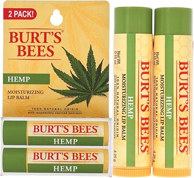 Burt's Bees Hemp Moisturizing Lip Balm Unisex 2 Pack 0.15 oz